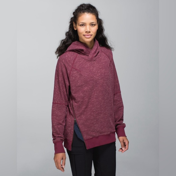 lululemon athletica Tops - Lululemon Om & Roam Heathered Rust Berry Pullover Hoodie - Size 6